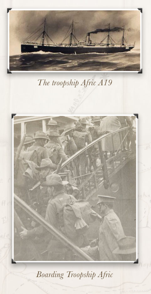Boarding troopship Afric