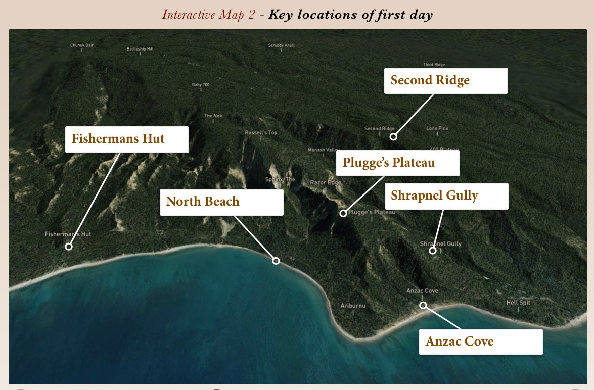 Gallipoli - Key landing locations